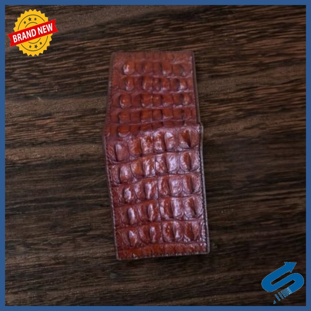 Genuine Alligator Bifold Wallet For Men, 6 Card Slots, Compact Design - Picture 2 of 7